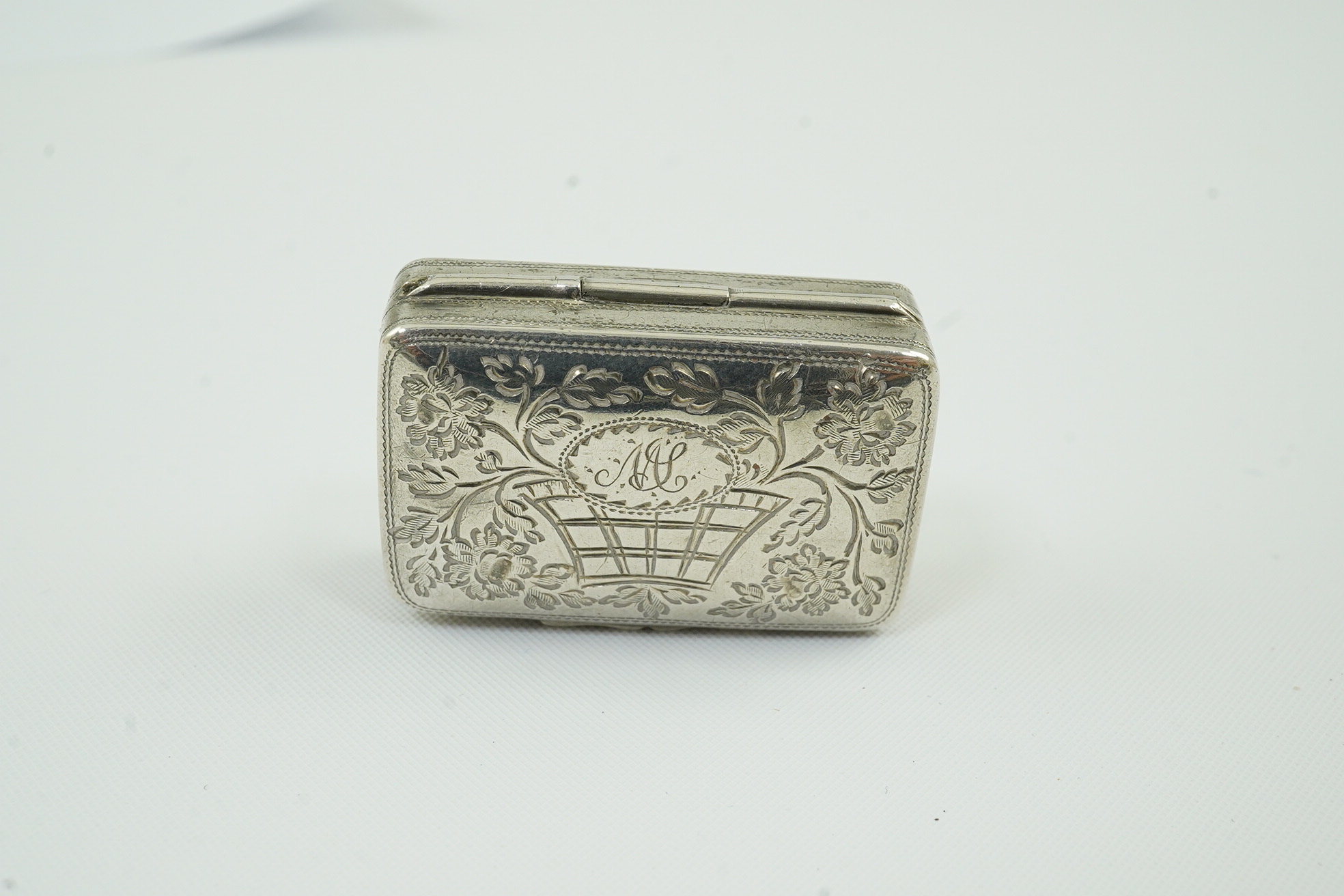 An early George IV silver rectangular vinaigrette, by Simpson & Son